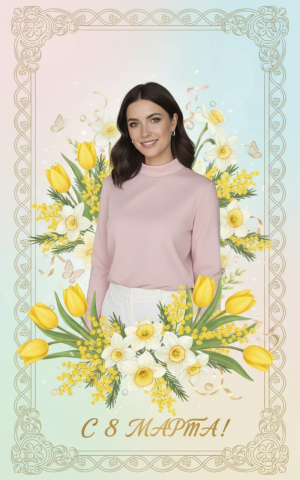 Эффект Классическая открытка в стиле Открытка к 8 Марта