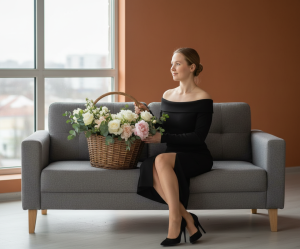 Эффект С цветами в студии 👩‍🦰 #176 в стиле С цветами в студии 👩‍🦰