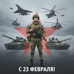 Эффект Открытка 23 февраля в стиле 23 февраля