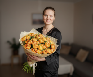 Эффект С тюльпанами в гостинной в стиле 🌷 С тюльпанами