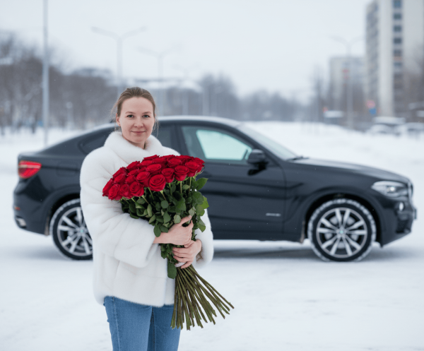 Результат обработки фото нейросетью — С цветами 👩‍🦰