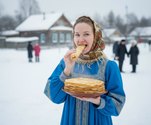 Эффект Масленица в традиционной одежде в стиле Масленица