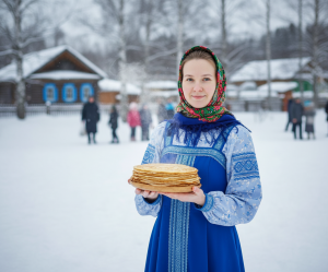 Эффект Масленица. В традиционном русском платье в стиле Масленица