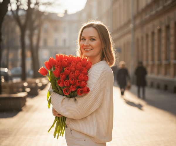 Результат обработки фото нейросетью — 🌷 С тюльпанами